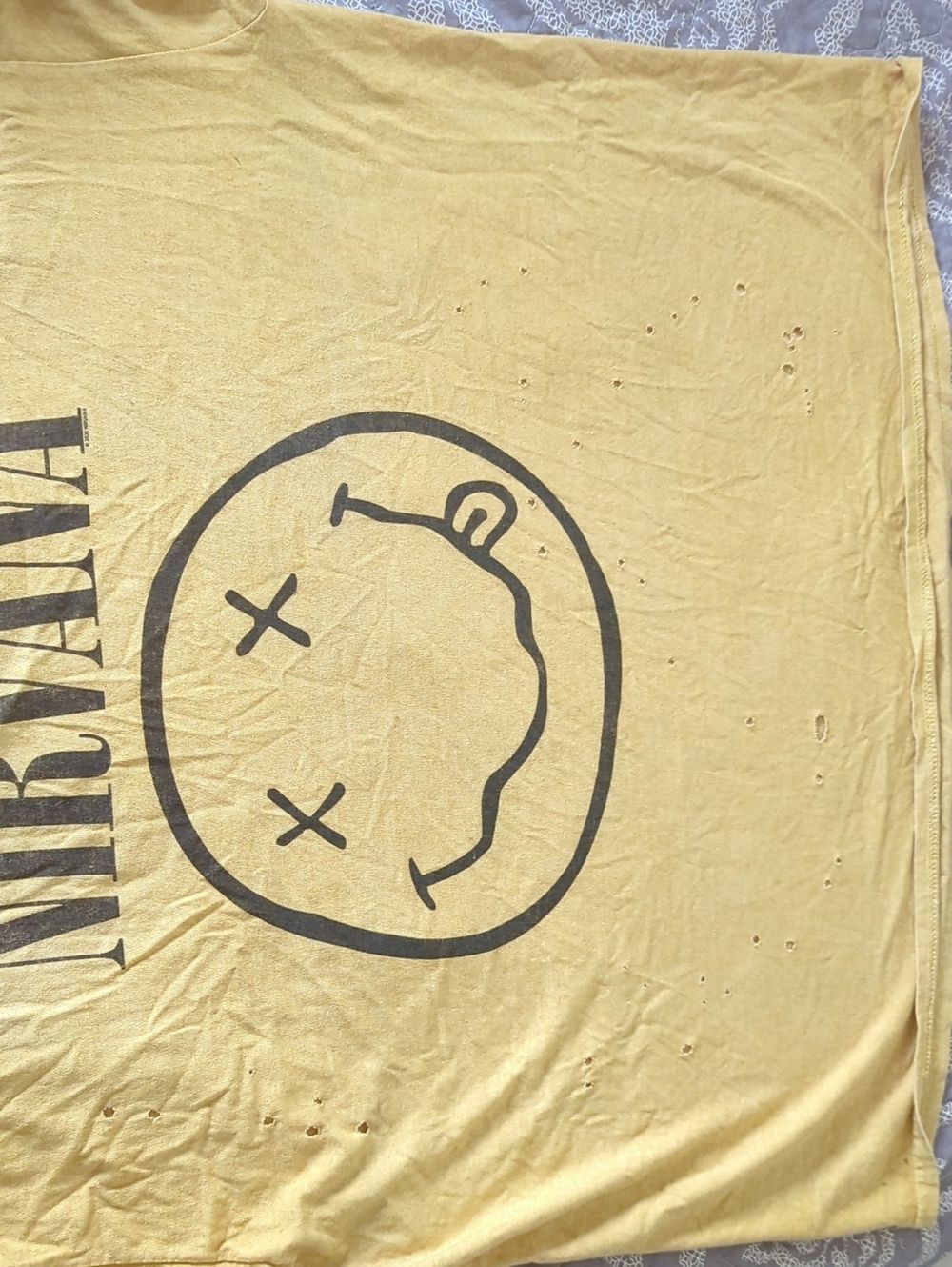 Nirvana Band TShirt Mustard Yellow One Size - Picture 5 of 6